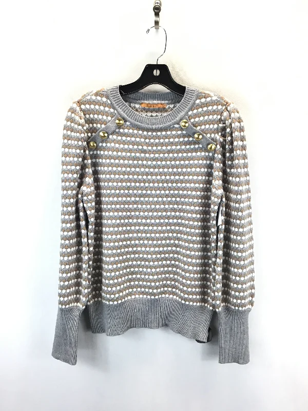 Sweater By Belldini In Grey & Tan, Size: L