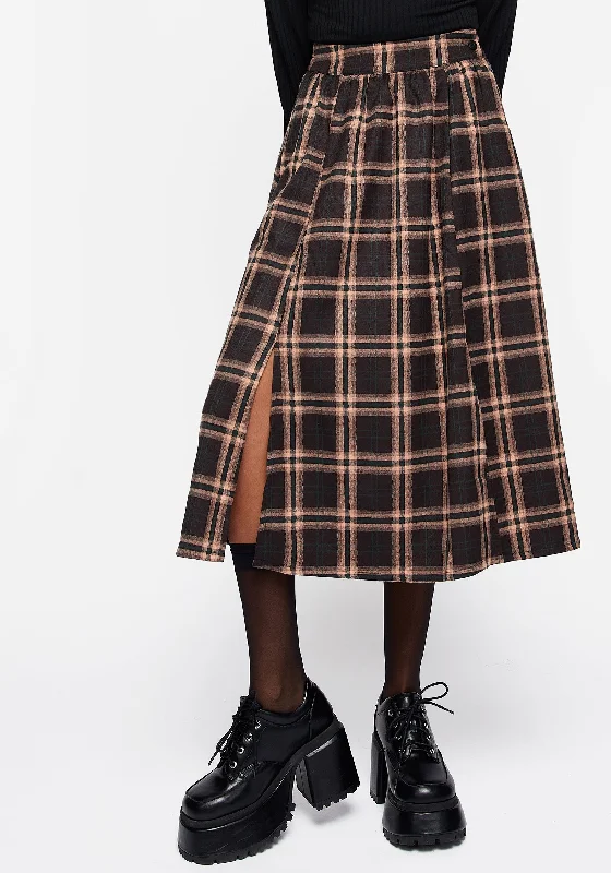 Women's Office Clothing Ambrose Check Midi Skirt