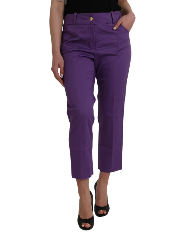 Women's Luxury Garments BENCIVENGA  Cotton MidWaist Straight Cropped Women's Pants