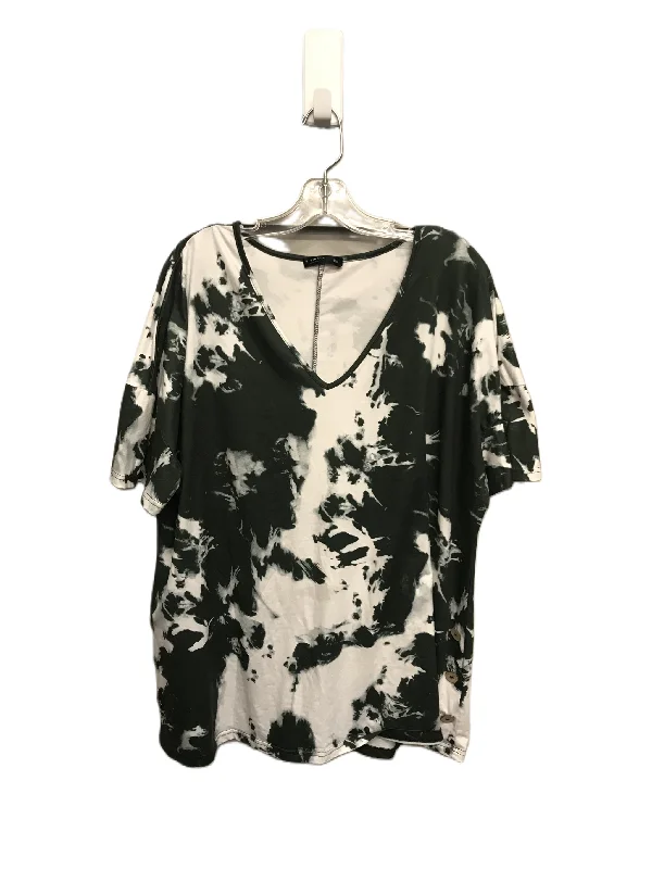 Tie Dye Print Top Short Sleeve By Shein, Size: 1x