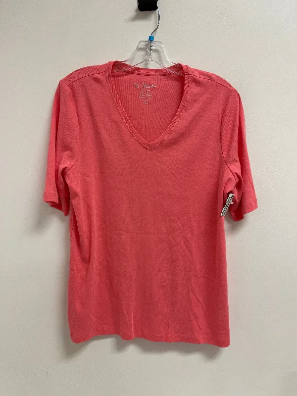 Top Short Sleeve Basic By Chicos In Pink, Size: L