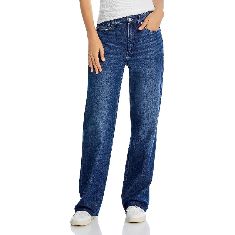 Women's Formal Apparel Womens High Waisted Unhemmed High-Waisted Jeans