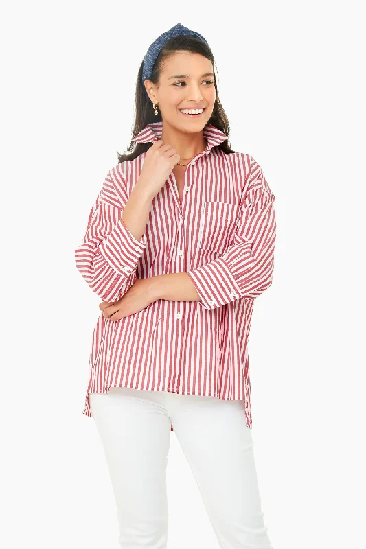 Women's Clothing For Outdoor Activities Red Stripe Adair Boyfriend Shirt