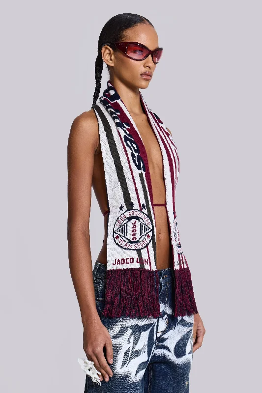 Women's Clothes And Apparel Merch 3-in-1 Backless Football Scarf Top