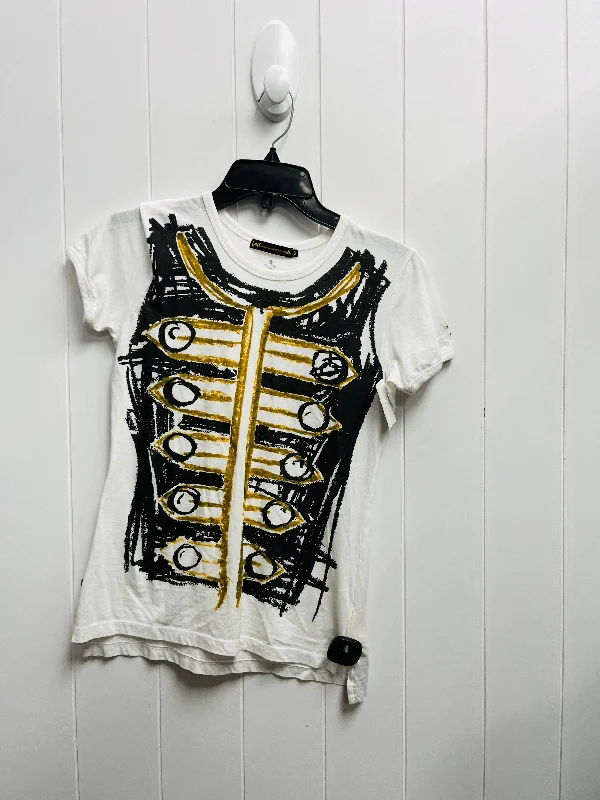 Top Short Sleeve By Lee In Black & White, Size: S