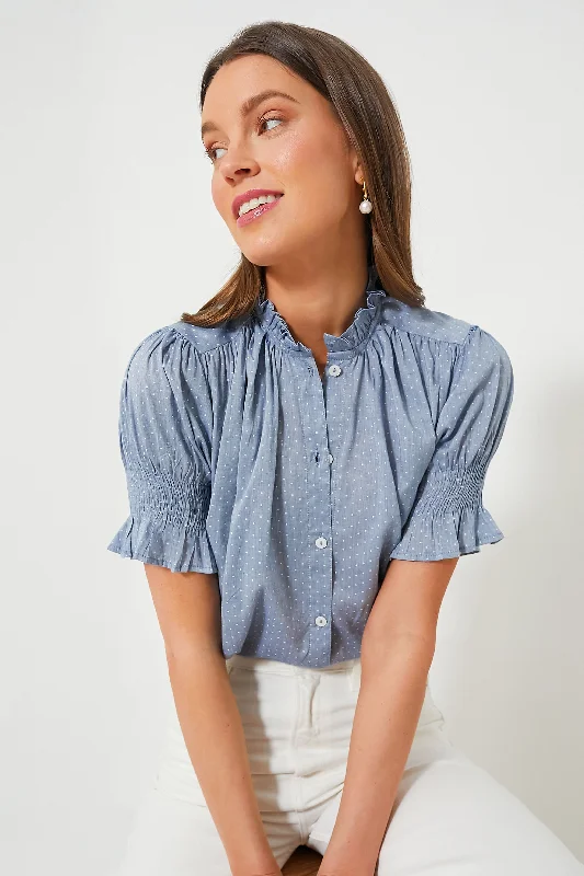 Casual Apparel For Women Chambray Polka Dot Marnie Top