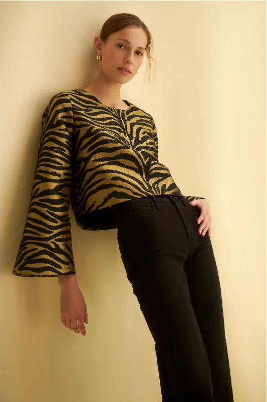 Women's Clothes For Outdoor Events Tiger Jacquard Maxine Top