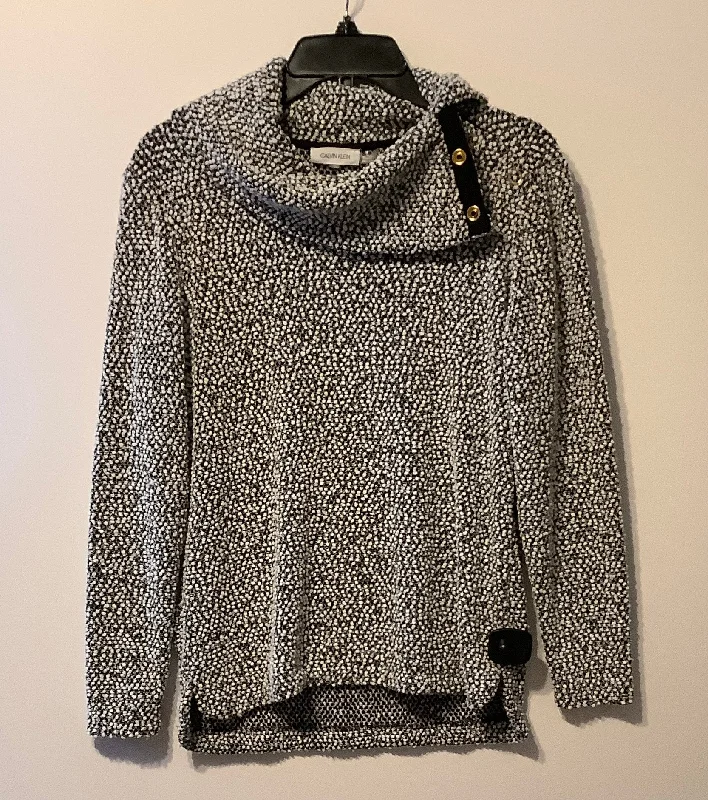 Sweater By Calvin Klein In Black & White, Size: Xs