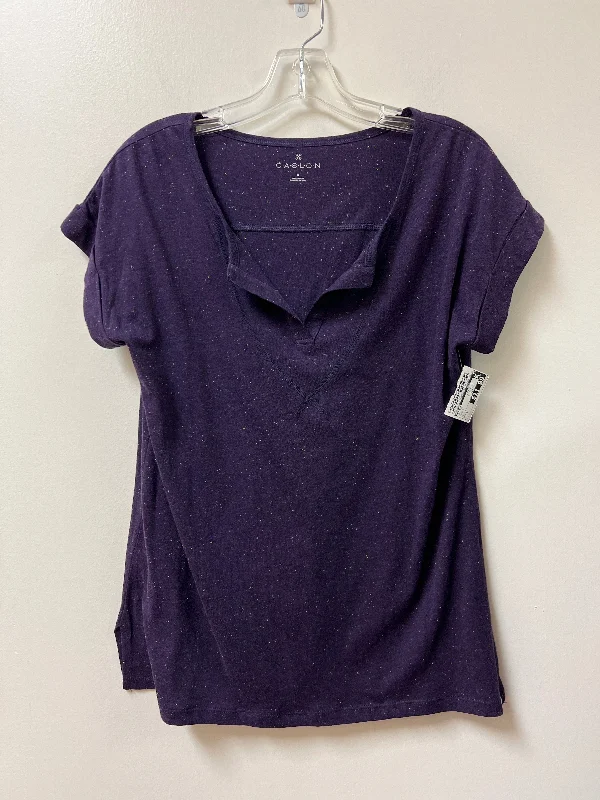 Top Short Sleeve By Caslon In Purple, Size: M