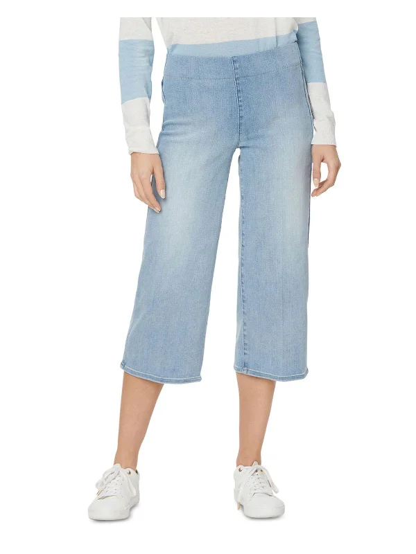 Women's Relaxed Clothes Womens Denim Wide Leg Capri Jeans