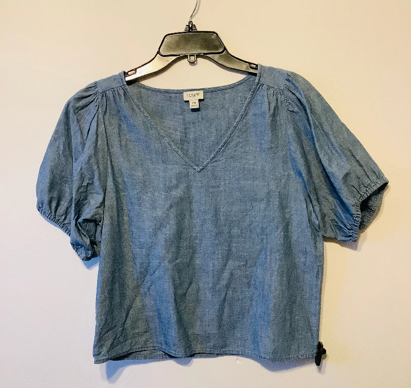 Top Short Sleeve By J. Crew In Blue Denim, Size: Mp