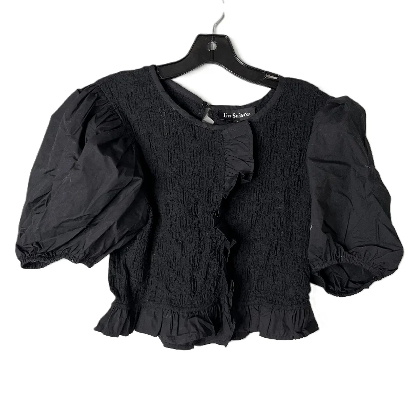 Top Short Sleeve By En Saison In Black, Size: L