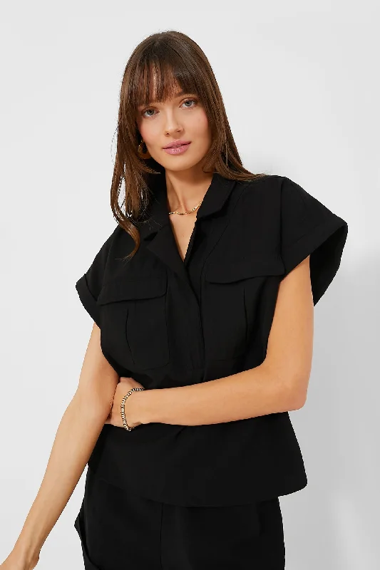 Women's Holiday Attire Black Scottie Shirt