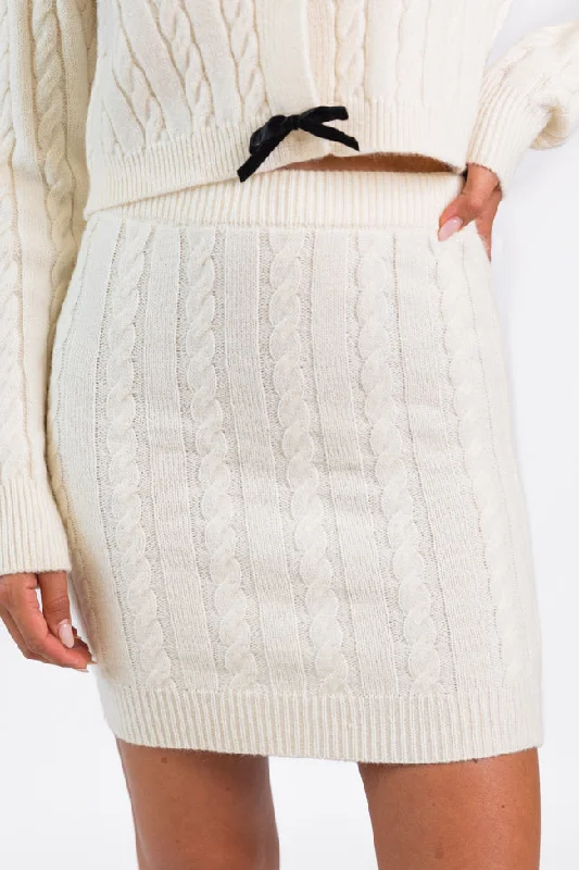 Women's Plus-Size Garments There's Always Hope Cable Knit Mini Skirt FINAL SALE