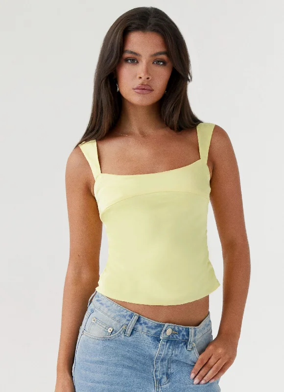 Modern Women's Attire Lylah Satin Top - Yellow