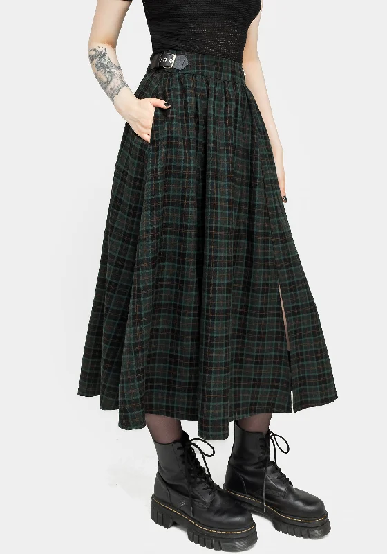 Women's Professional Attire Nightingale Buckled Check Midi Skirt