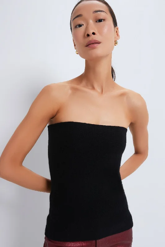 Women's Formal Apparel Black Cashmere Tube Top