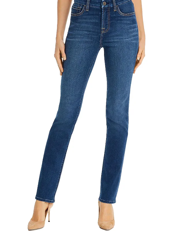 Timeless Women's Clothes Womens Mid-Rise Denim Straight Leg Jeans