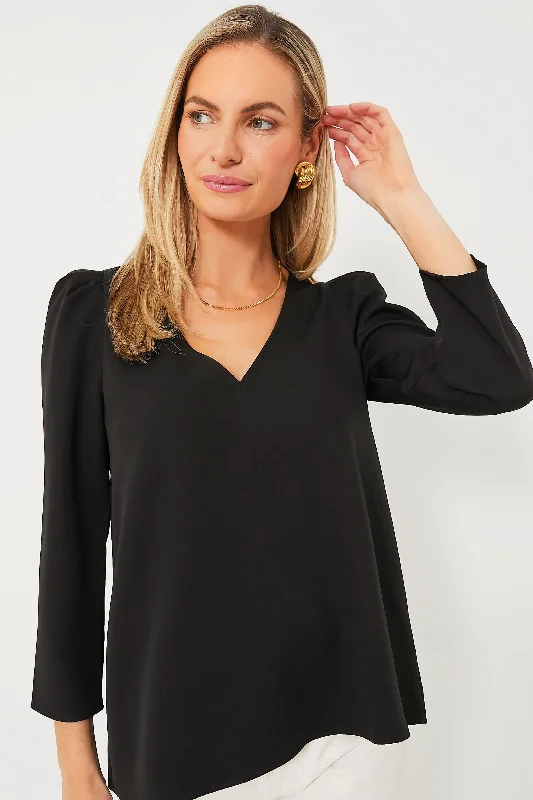 Affordable Luxury Women's Apparel Black Tetley Top