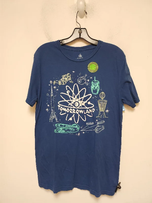 Top Short Sleeve Basic By Walt Disney In Blue, Size: M