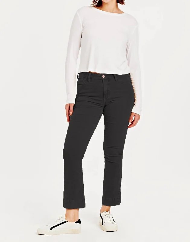 Modern Women's Clothes Jeanna High Rise Cropped Corduroy Flare Jeans In Black