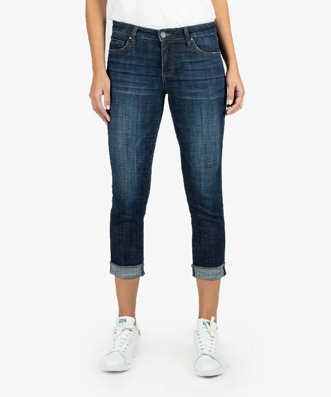 Women's Plus-Size Attire Amy Crop Straight Leg With Roll Up Fray Hem Jean In Acknowledging Wash