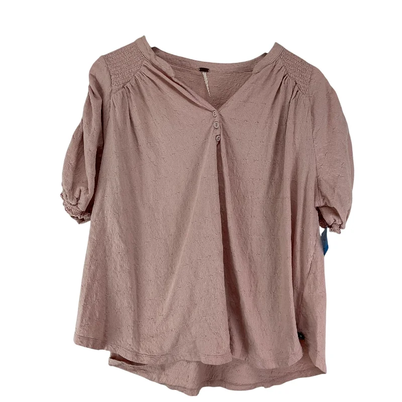 Top Short Sleeve By Free People In Pink, Size: L