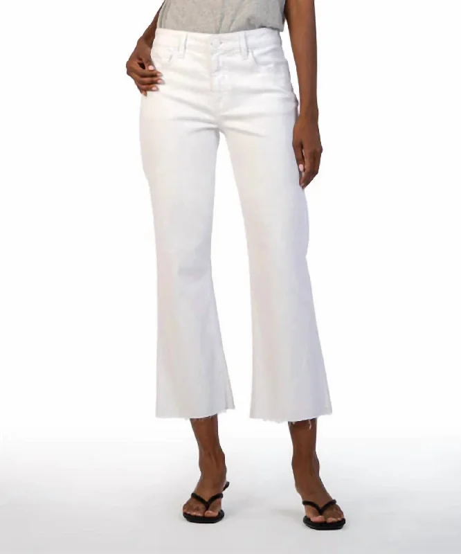 Timeless Women's Outfit Kelsey High Rise Ankle Flare Jean In Optic White