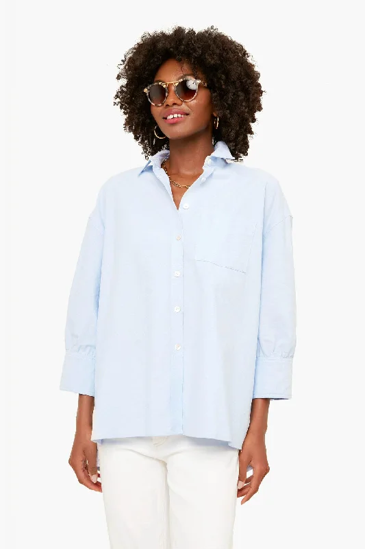 Women's High-End Clothing Blue Oxford Adair Boyfriend Shirt