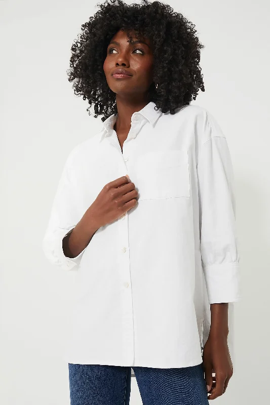 Vintage-Inspired Women's Clothes White Oxford Adair Boyfriend Shirt