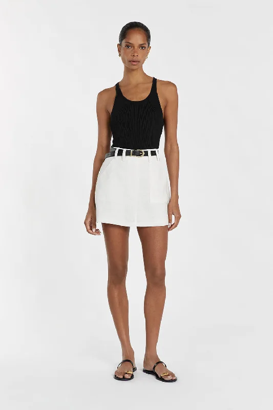 Women's Clothing For Casual Outings EVA OFF WHITE LINEN SKORT