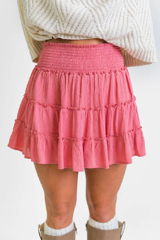 Women's Chic Outfit Through The Garden Rose Solid Mini Skort FINAL SALE