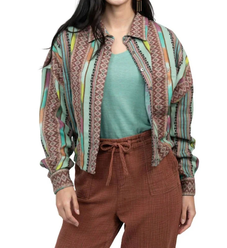 Women's Evening Outfit Scrape Multi Colored Jacket In Sea Glass