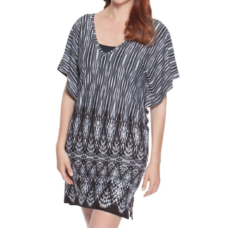 Classic Women's Apparel Flutter Tunic Style Cover Up In Festival