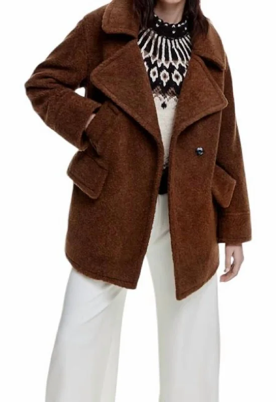 Women's Active Clothing Teddy Car Coat In Chestnut