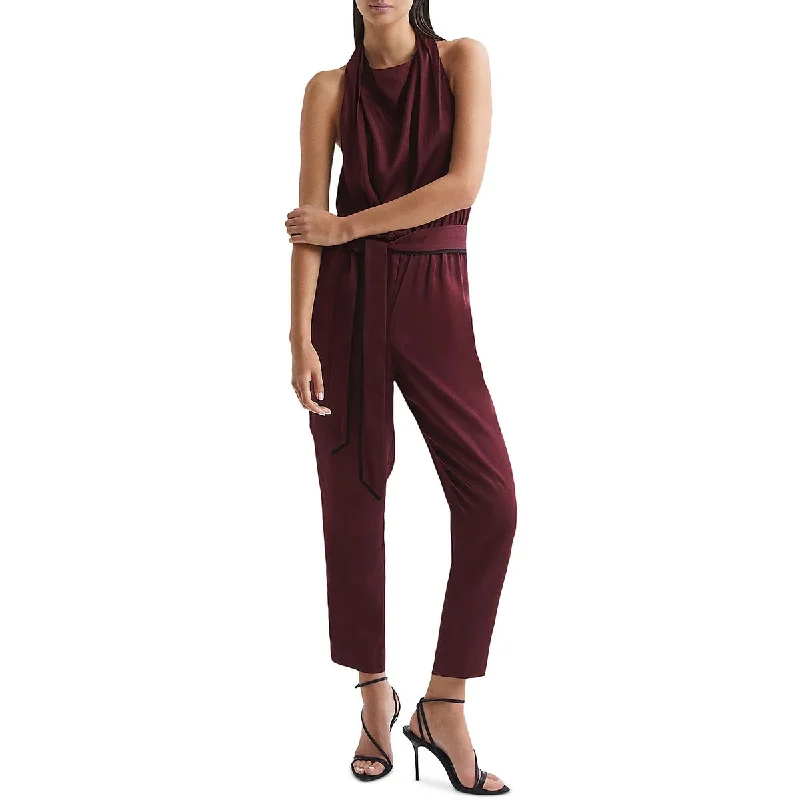 Women's Casual Attire Frida Womens Satin Sleeveless Jumpsuit