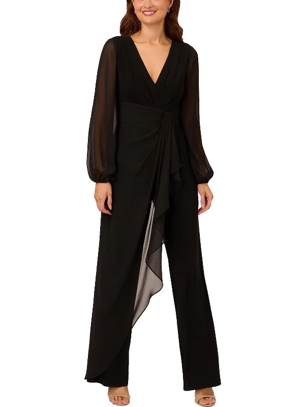 Women's Stylish Outdoor Outfit Womens Chiffon V-Neck Jumpsuit