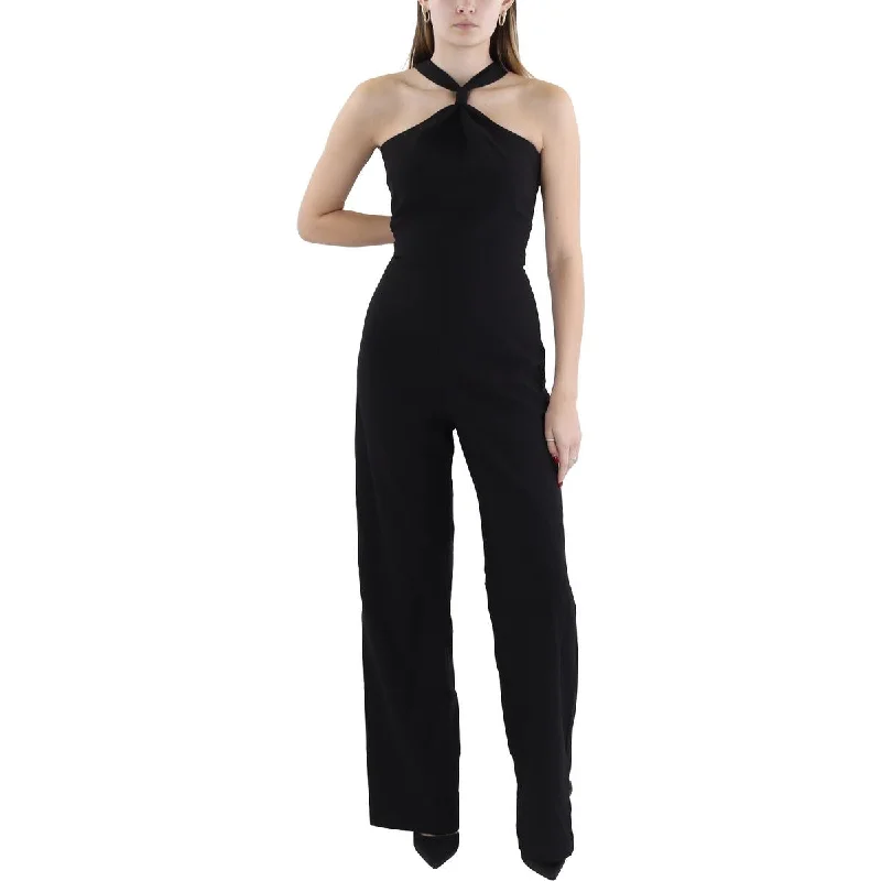 Women's Plus-Size Outfit Womens Halter Wide Leg Jumpsuit