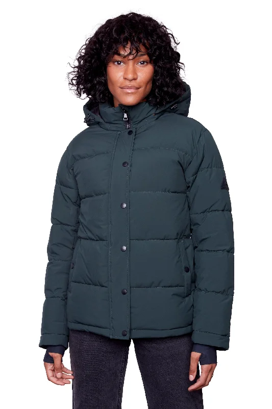 Women's Relaxed Outfit FORILLON | WOMEN'S VEGAN DOWN (RECYCLED) SHORT QUILTED PUFFER JACKET