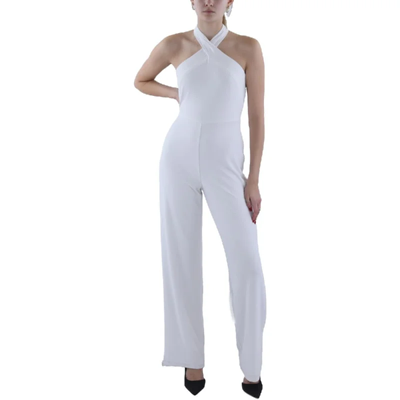 Women's Transitional Outfit Womens Halter Wide Leg Jumpsuit