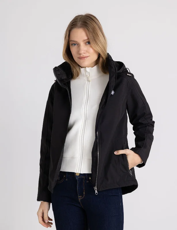 Women's Outerwear Clothing HOODED FLEECE JACKET