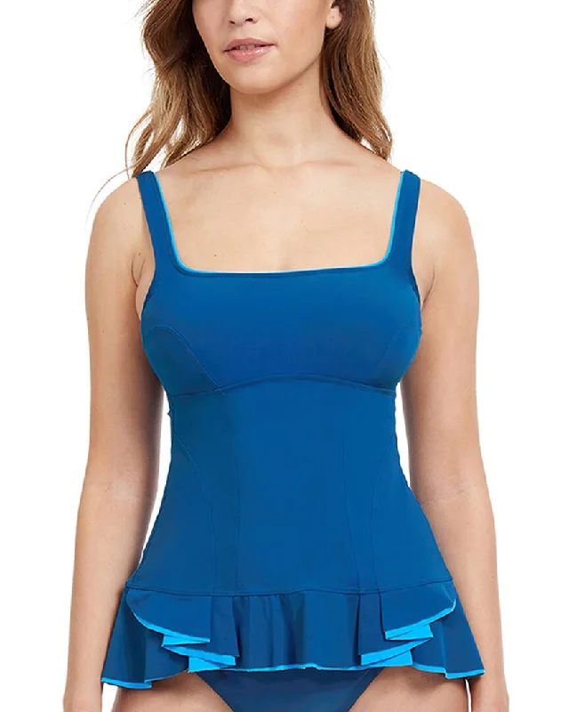 Comfortable Women's Apparel Profile by Gottex Belle Curve Square Neck Tankini