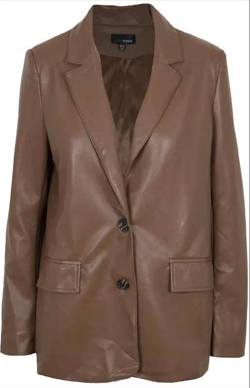 Tailored Clothing For Women Adler Faux Blazer In Brown