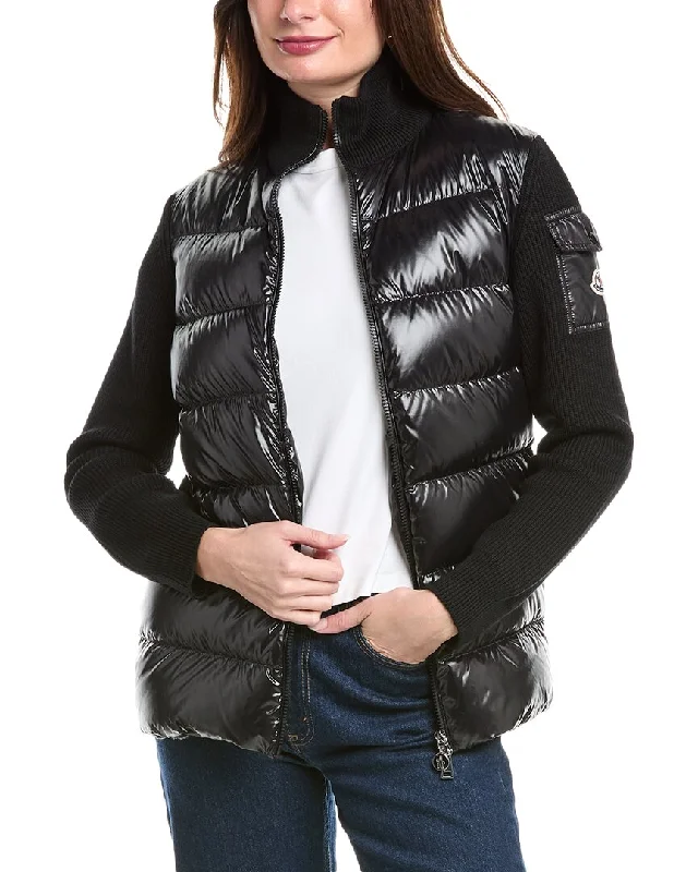 Comfortable Women's Clothes Moncler Puffer Front Down Wool Jacket