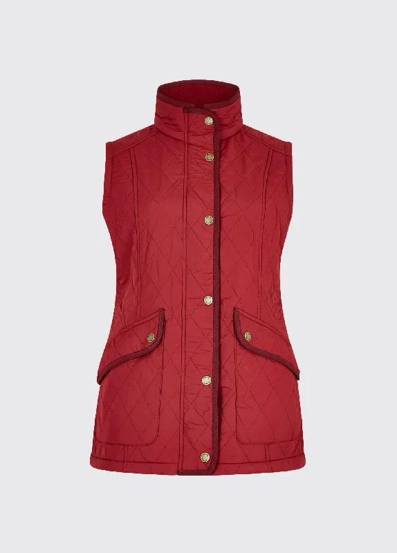 Women's Trendy Activewear Apparel Clonmel Quilted Gilet - Ruby