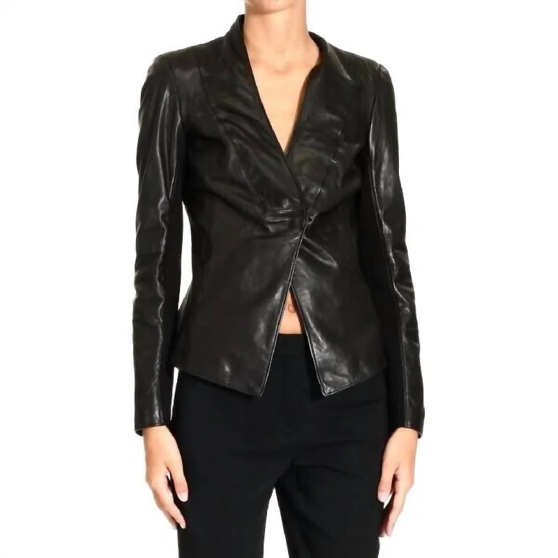 Casual Outfit For Women Women's Leather Jacket In Brown