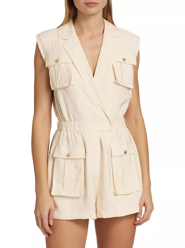 Women's Contemporary Clothing Lela Sleeveless Romper In Rattan