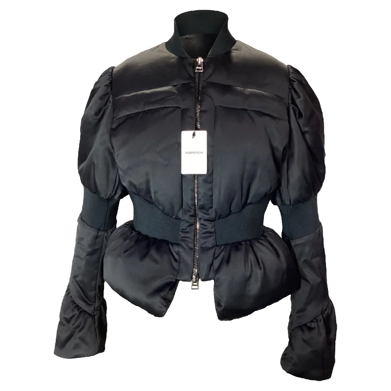 Modern Women's Outfit Tom Ford Down-Filled Peplum Jacket in Black Viscose