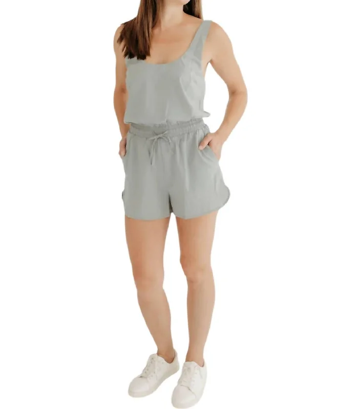 Women's Resort Attire Katie Athletic Romper In Grey Mint