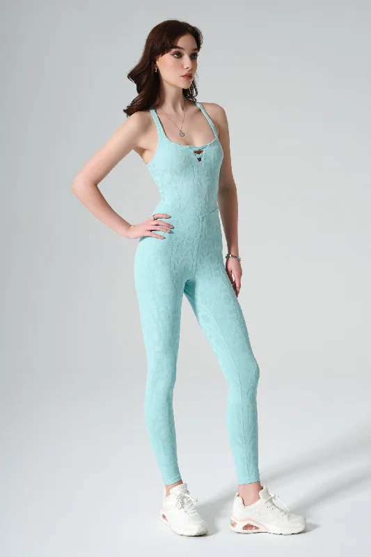 Women's High-Fashion Garments Classic Risha 3D Jumpsuit - Aqua Green